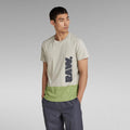 G-STAR RAW MEN’S COLOR BLOCK LOGO T-SHIRT | LIGHT GREEN