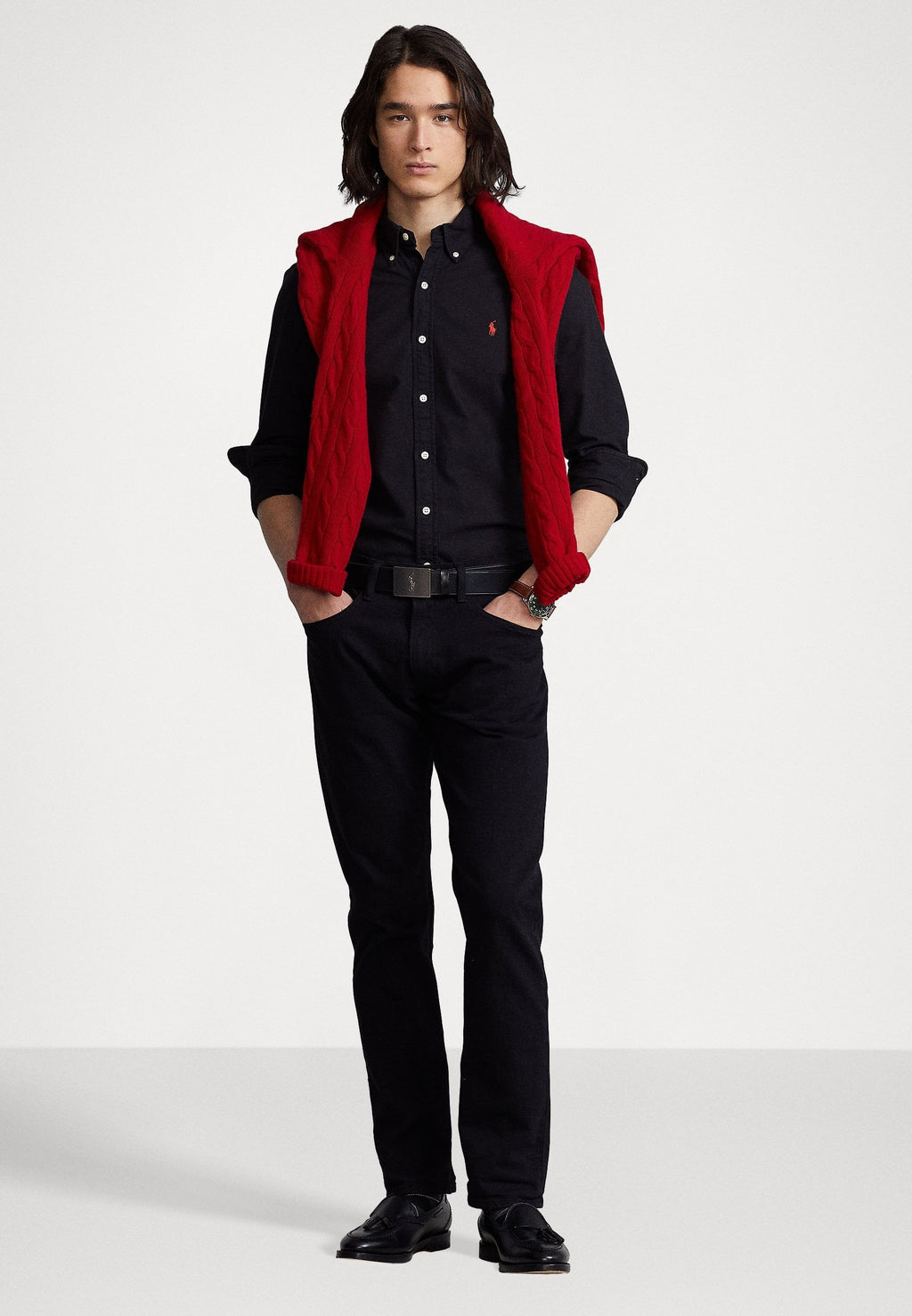 POLO RALPH LAUREN SLIM FIT OXFORD SHIRT | BLACK