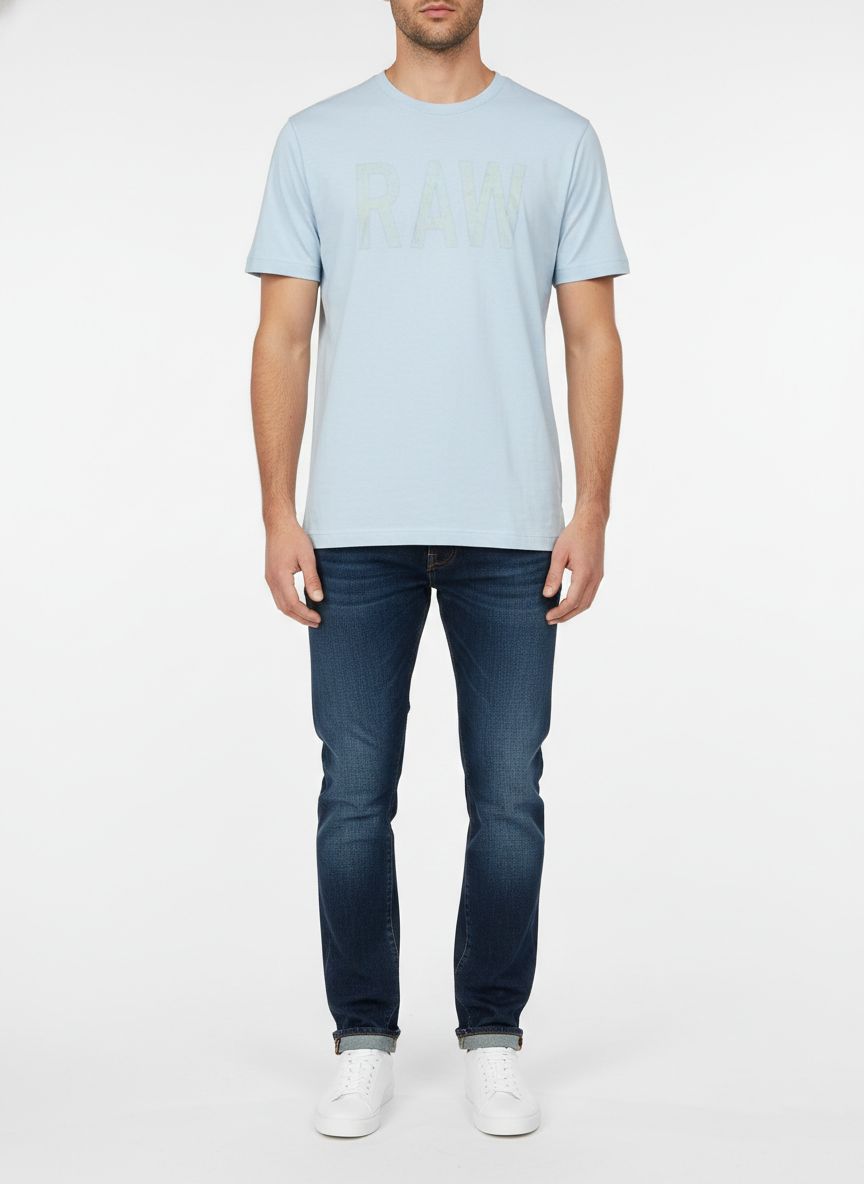 G-STAR RAW MEN’S PREMIUM LOGO T-SHIRT | LIGHT BLUE