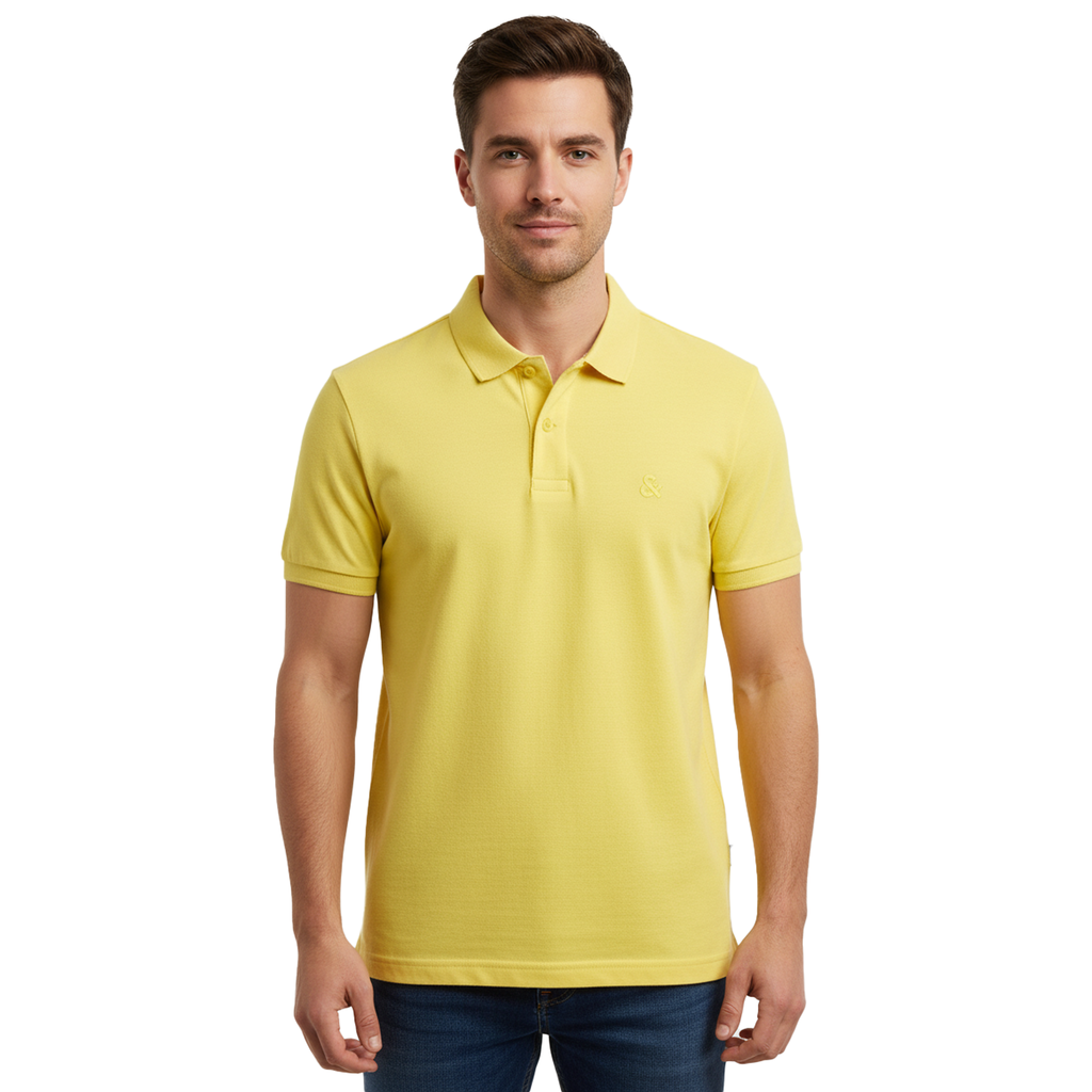 JACK & JONES PLAIN POLO | YELLOW