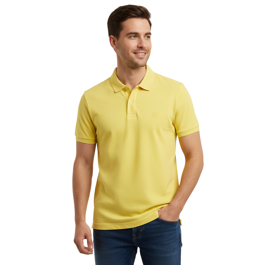 JACK & JONES PLAIN POLO | YELLOW
