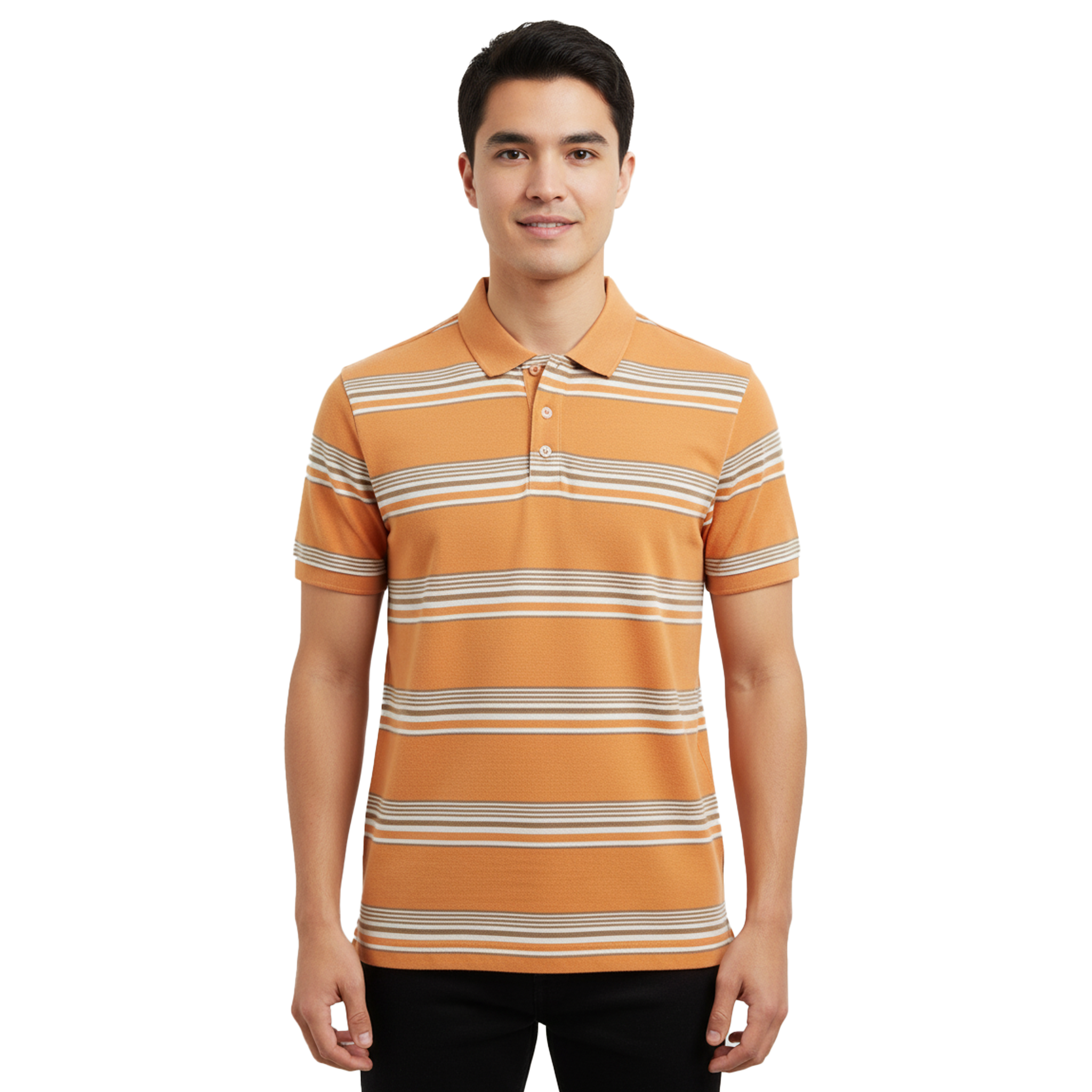 JACK & JONES – RETRO STRIPED SLIM POLO SHIRT | ORANGE