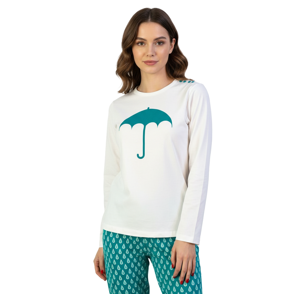 Uondi Rainy Daydream Pajama Set - Cozy Chic Sleepwear