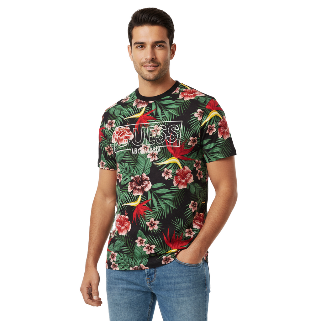 GUESS ECO CLASSIC LOGO SLIM FIT  T-SHIRT | BLACK