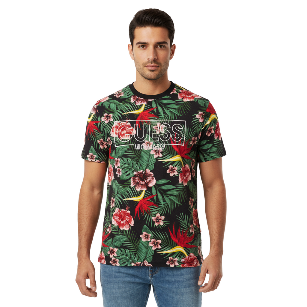 GUESS ECO CLASSIC LOGO SLIM FIT  T-SHIRT | BLACK