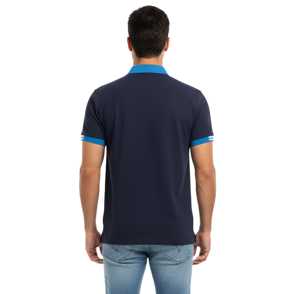 ARMANI EXCHANGE AX LOGO PRINT - POLO SHIRT | NAVY