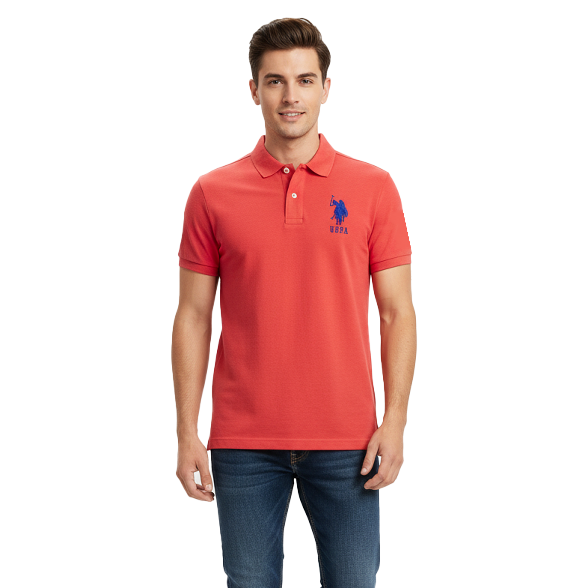 U.S POLO ASSN  PIQUE PRINTED GRAPHIC POLO SHIRT | D.PEACH