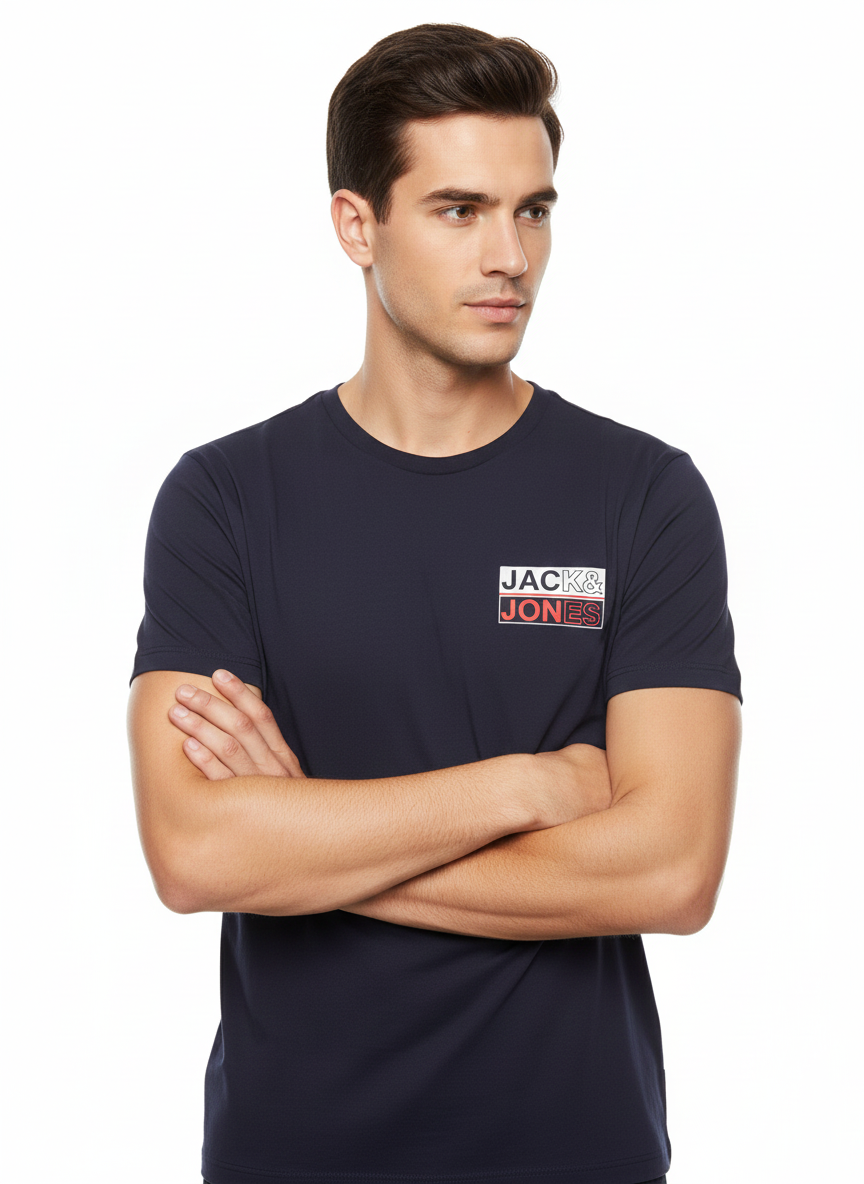 JACK & JONES MENS PREMIUM LOGO T-SHIRT | NAVY BLUE