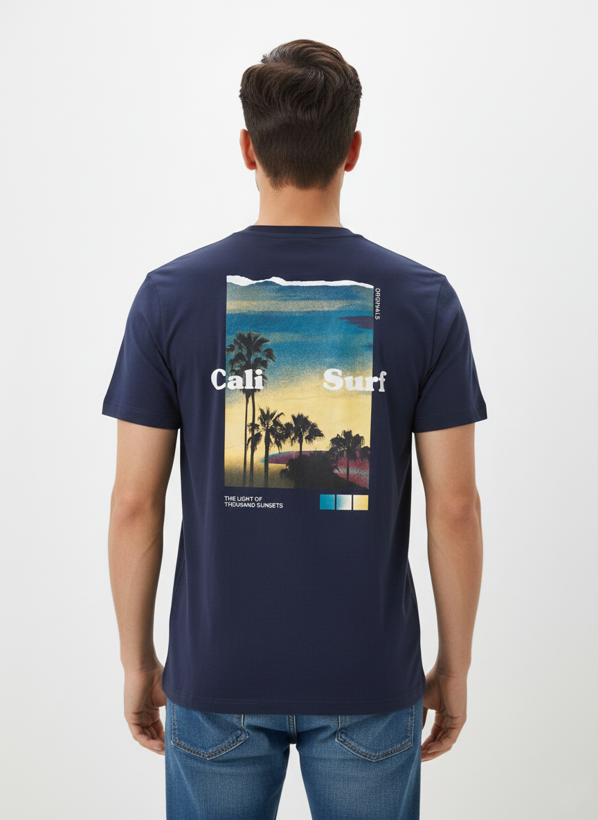 JACK & JONES MEN’S SURFING GRAPHIC T-SHIRT | NAVY BLUE