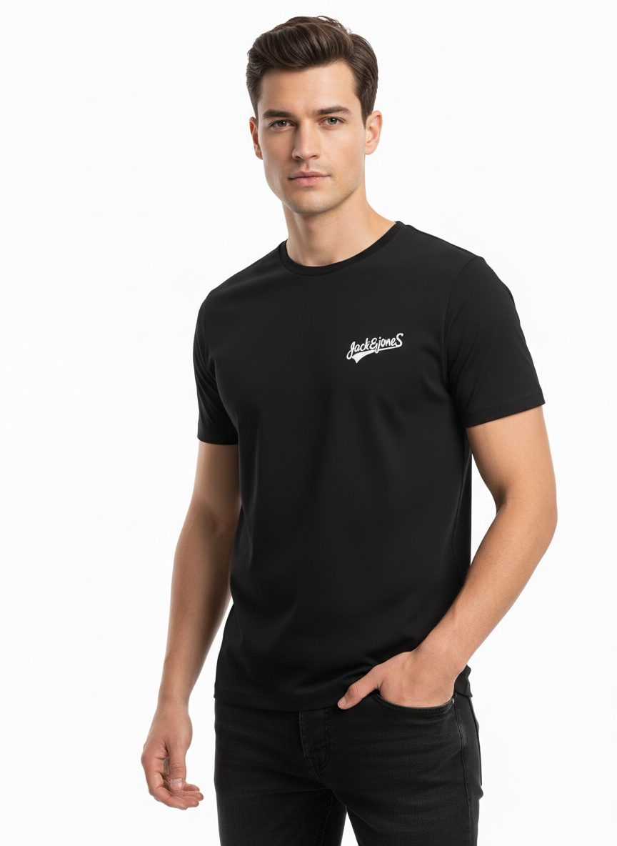 JACK & JONES MEN’S PREMIUM CREW NECK T-SHIRT | BLACK