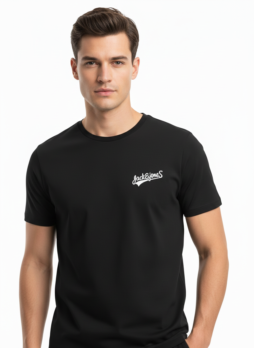 JACK & JONES MEN’S PREMIUM CREW NECK T-SHIRT | BLACK