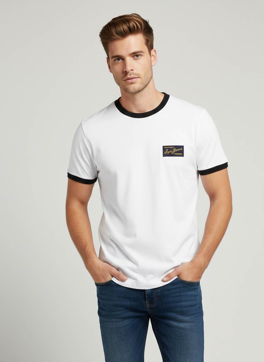 PEPE JEANS MEN’S PREMIUM LOGO T-SHIRT | WHITE