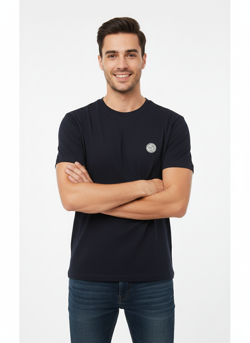 JACK & JONES PREMIUM LOGO T-SHIRT FOR MEN  | NAVY BLUE
