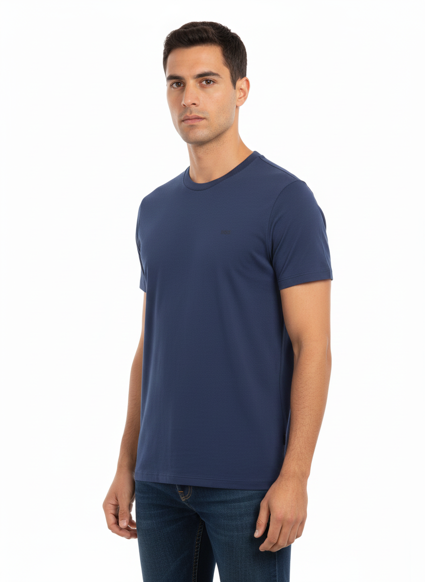 DIESEL MEN’S PREMIUM CREW NECK T-SHIRT NAVY BLUE