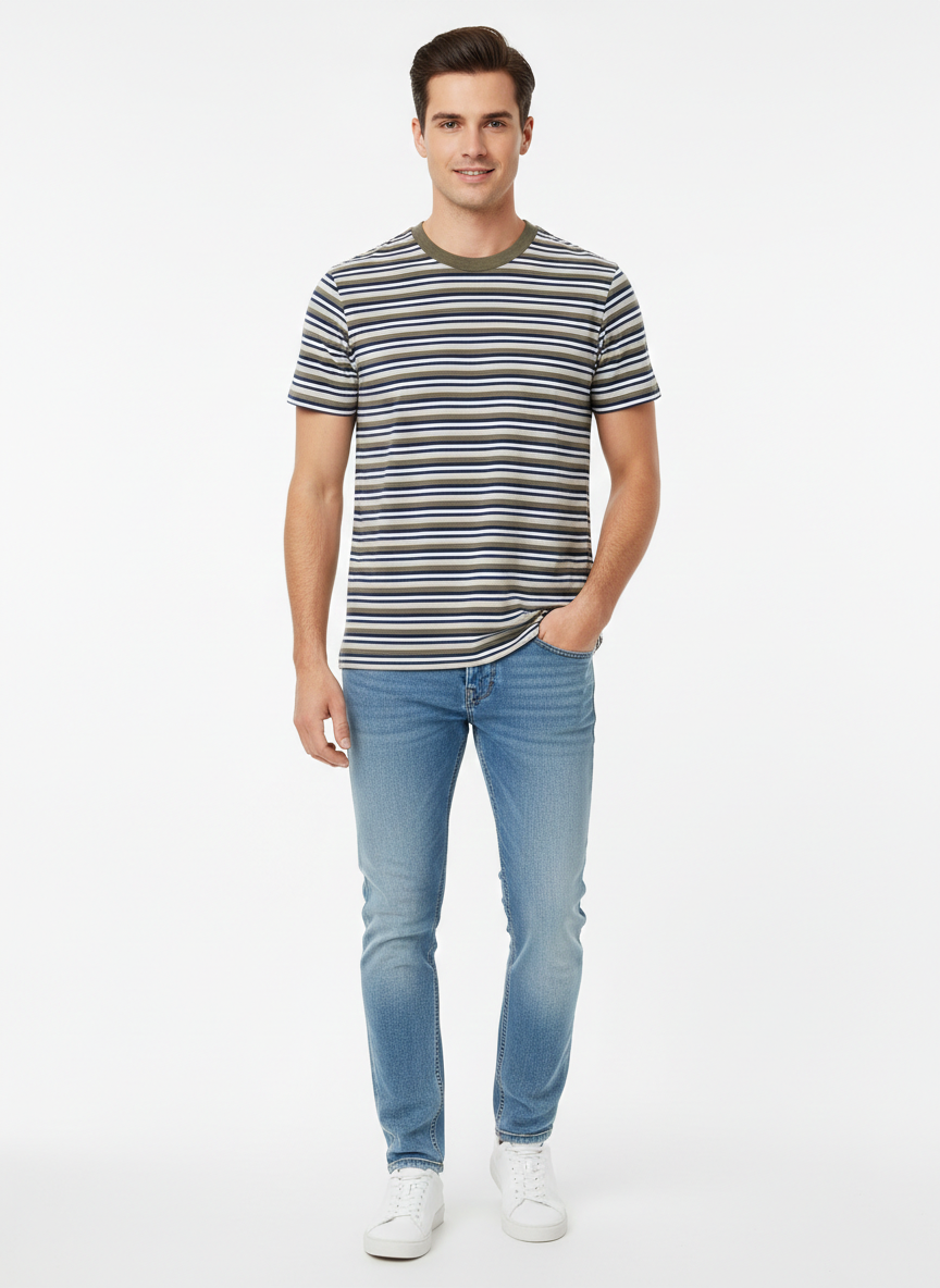 JACK & JONES MEN’S PREMIUM STRIPED T-SHIRT