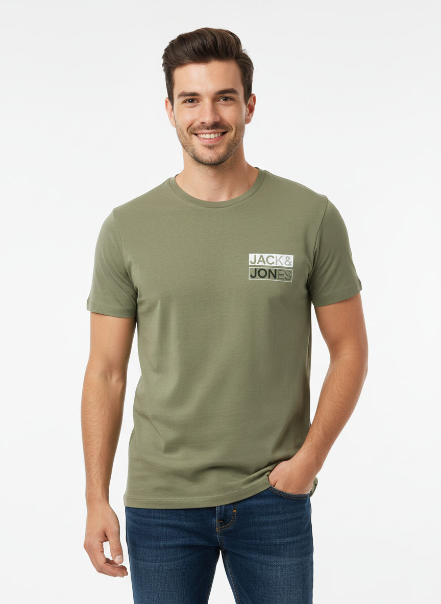 JACK & JONES MENS PREMIUM LOGO T-SHIRT | OLIVE GREEN