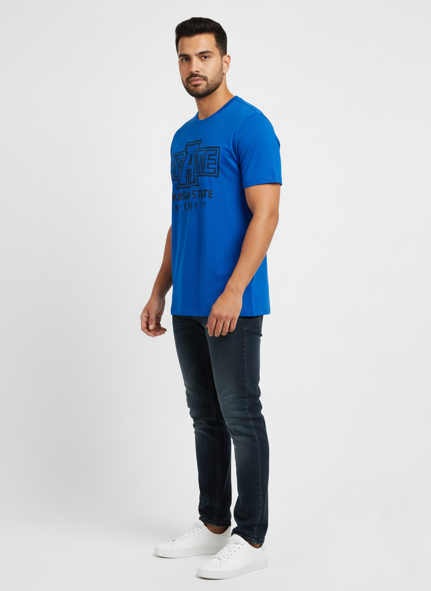 JACK & JONES MEN’S PREMIUM GRAPHIC T-SHIRT | ARKANSAS STATE UNIVERSITY PRINT | BLUE