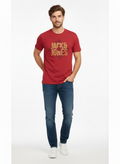 JACK & JONES MEN'S GRAPHIC ROUND NECK T-SHIRT | RED