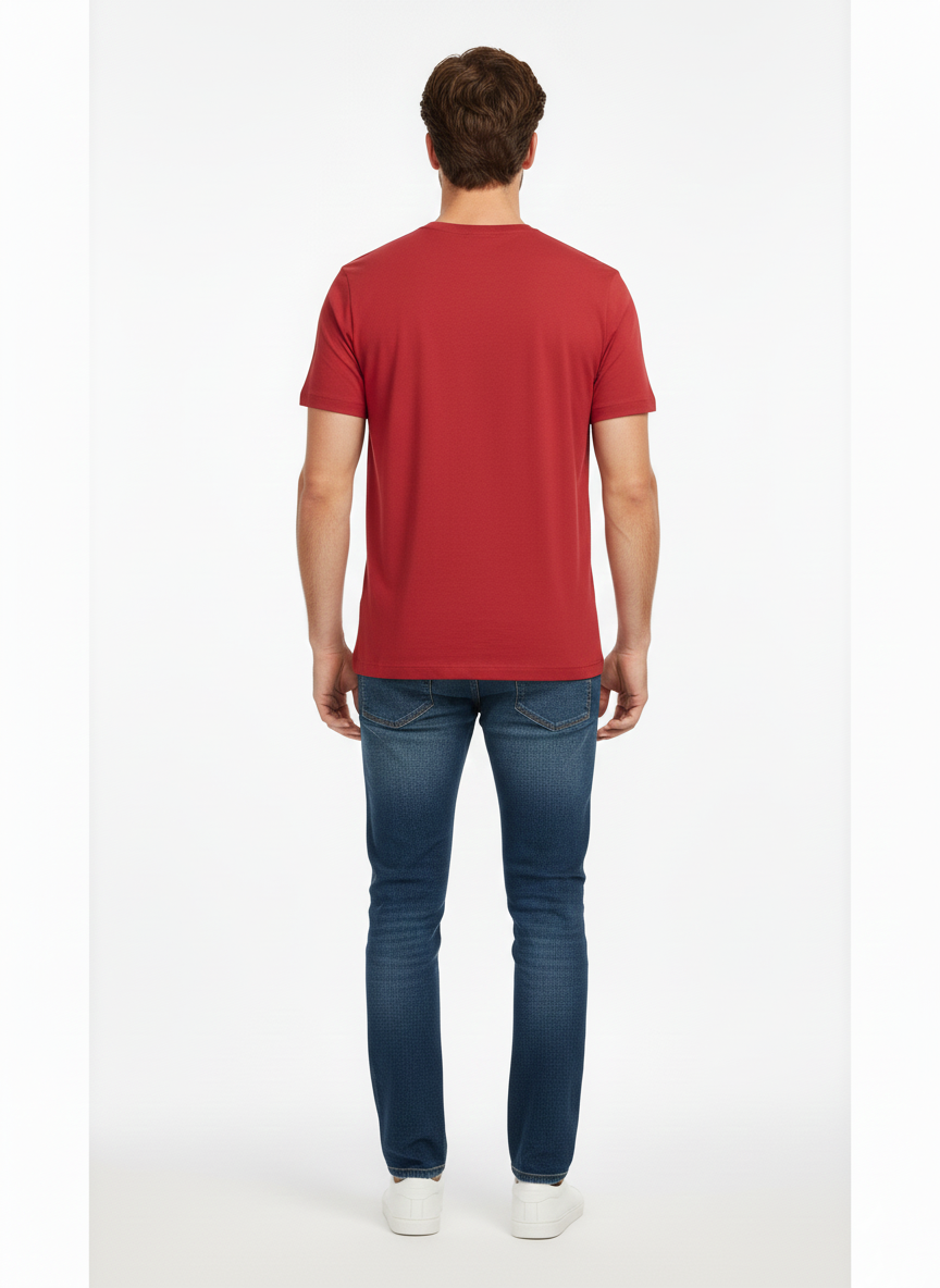 JACK & JONES MEN'S GRAPHIC ROUND NECK T-SHIRT | RED
