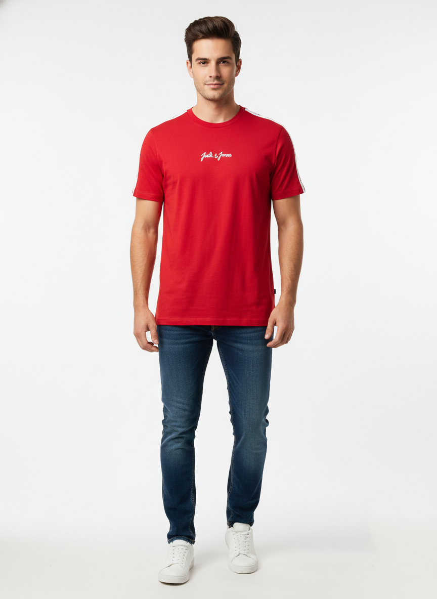 JACK & JONES MEN'S PREMIUM ROUND NECK T-SHIRT | RED