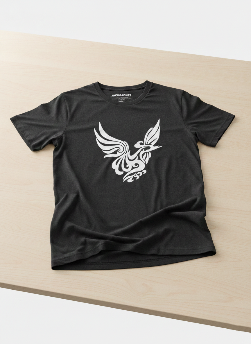 JACK & JONES PREMIUM GRAPHIC T-SHIRT – MODERN EAGLE DESIGN | BLACK