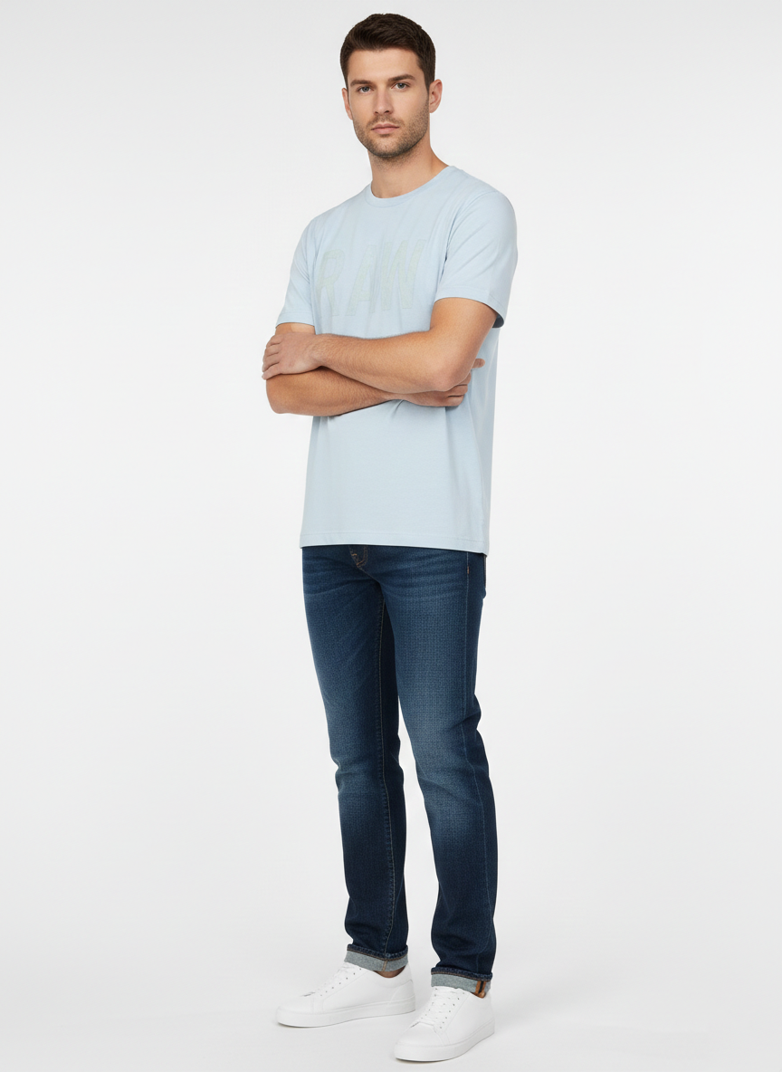 G-STAR RAW MEN’S PREMIUM LOGO T-SHIRT | LIGHT BLUE