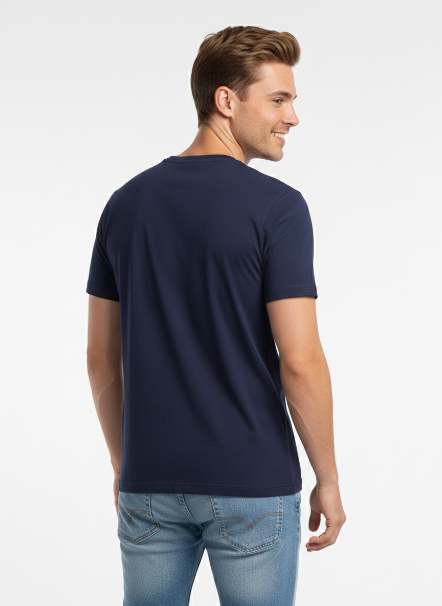 JACK & JONES ''THERE IS NO PLANET B'' PRINTED PREMIUM T-SHIRT FOR MEN | BLUE