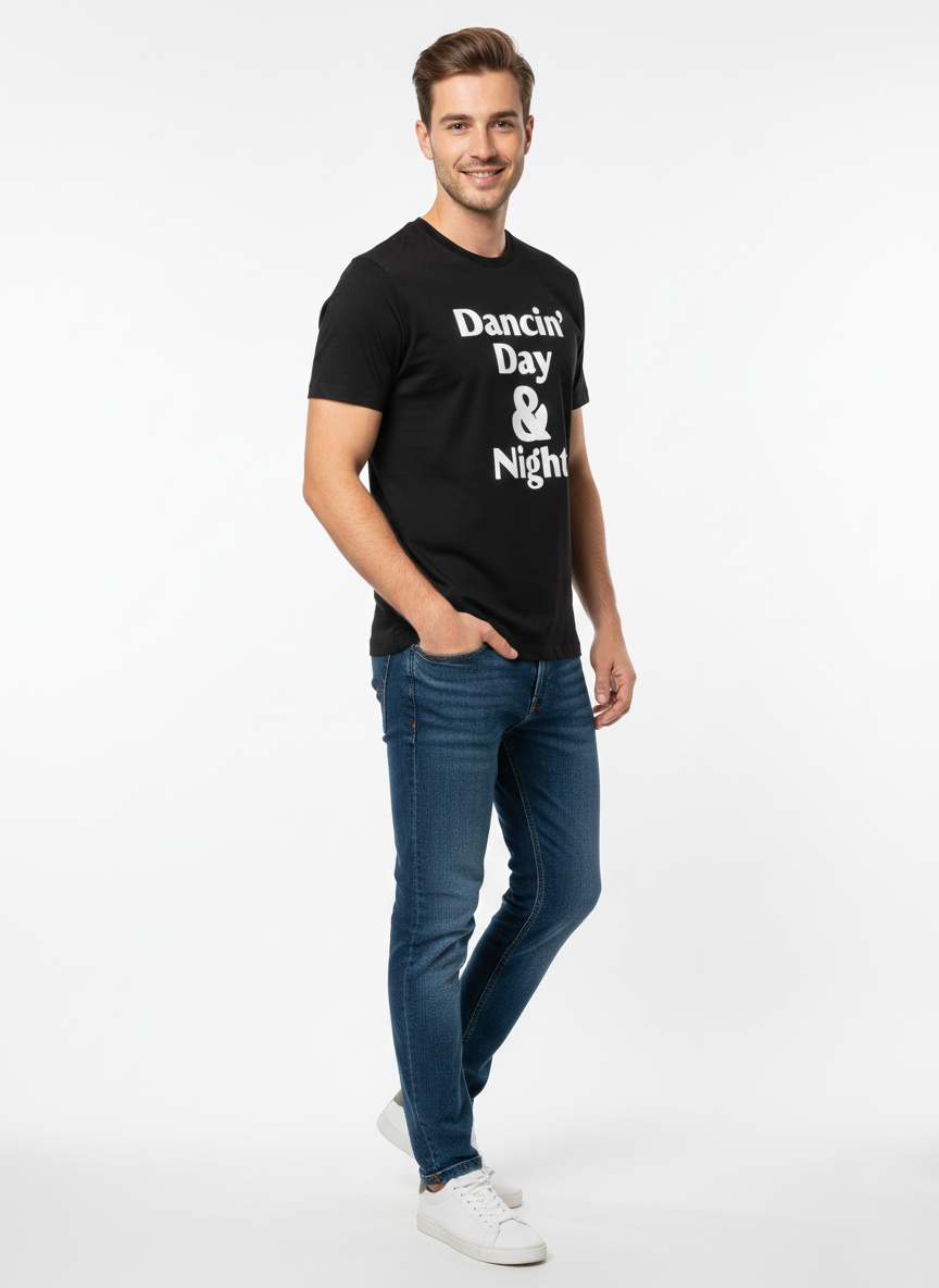 JACK & JONES MEN’S PREMIUM  GRAPHIC T-SHIRT | BLACK
