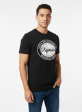 JACK & JONES ORIGINALS BLACK GRAPHIC T-SHIRT FOR MEN