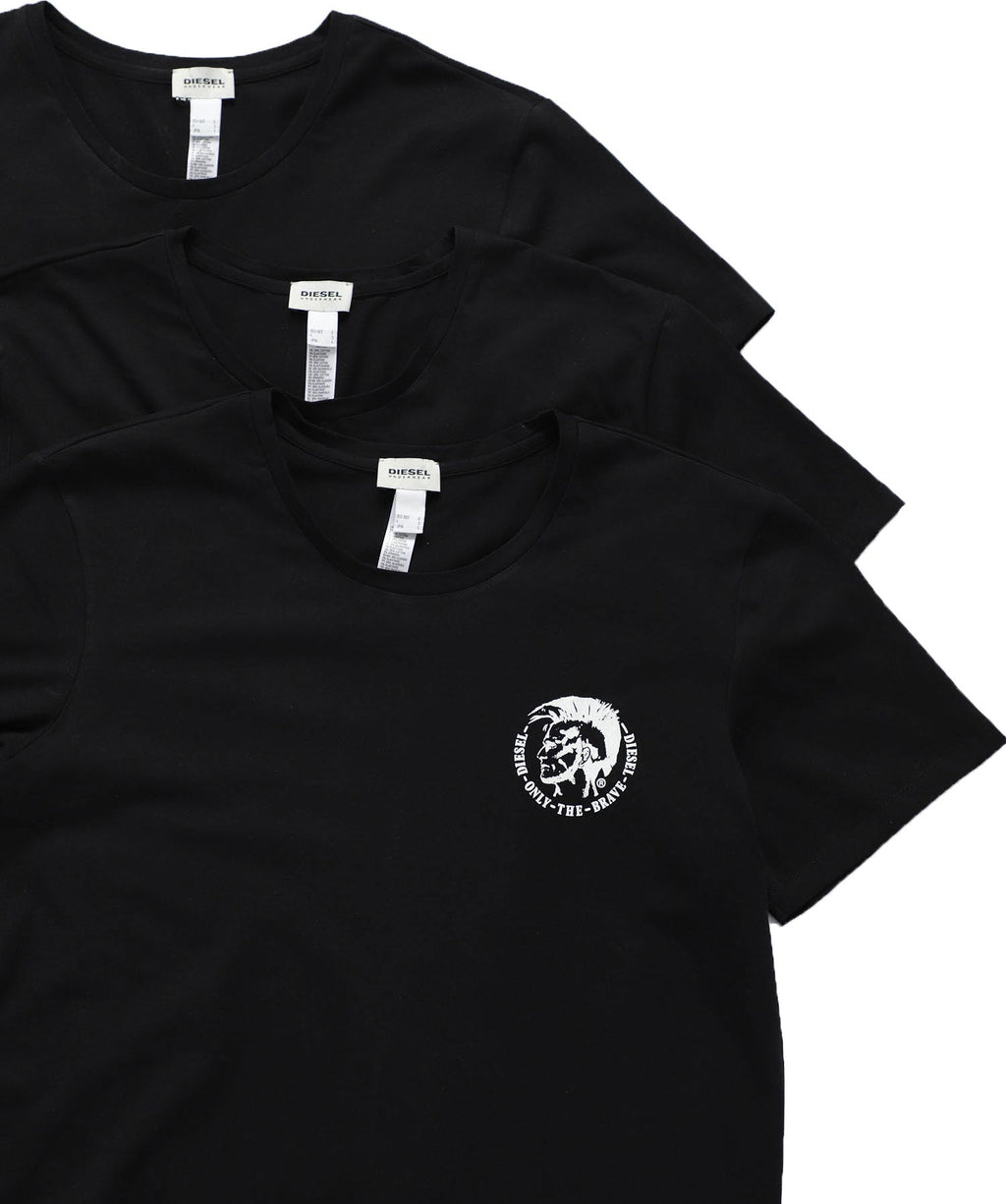 DIESEL CREW NECK FLEXIBLE T-SHIRT | BLACK