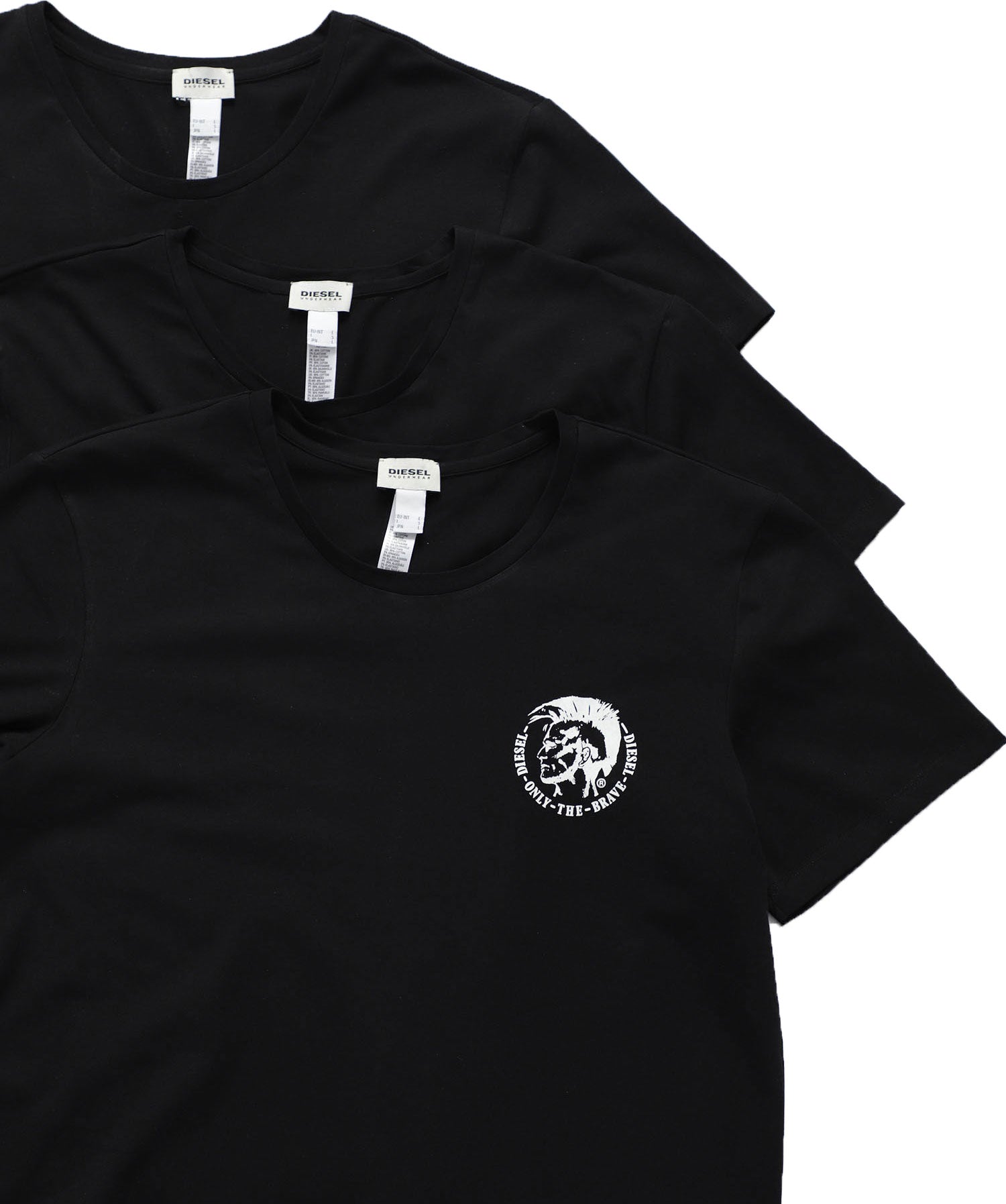 DIESEL CREW NECK FLEXIBLE T-SHIRT | BLACK