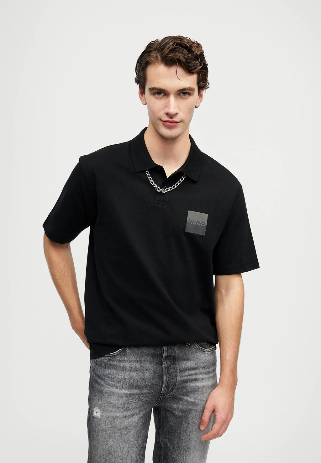 HUGO BOSS DUSPLITY POLO SHIRT | BLACK