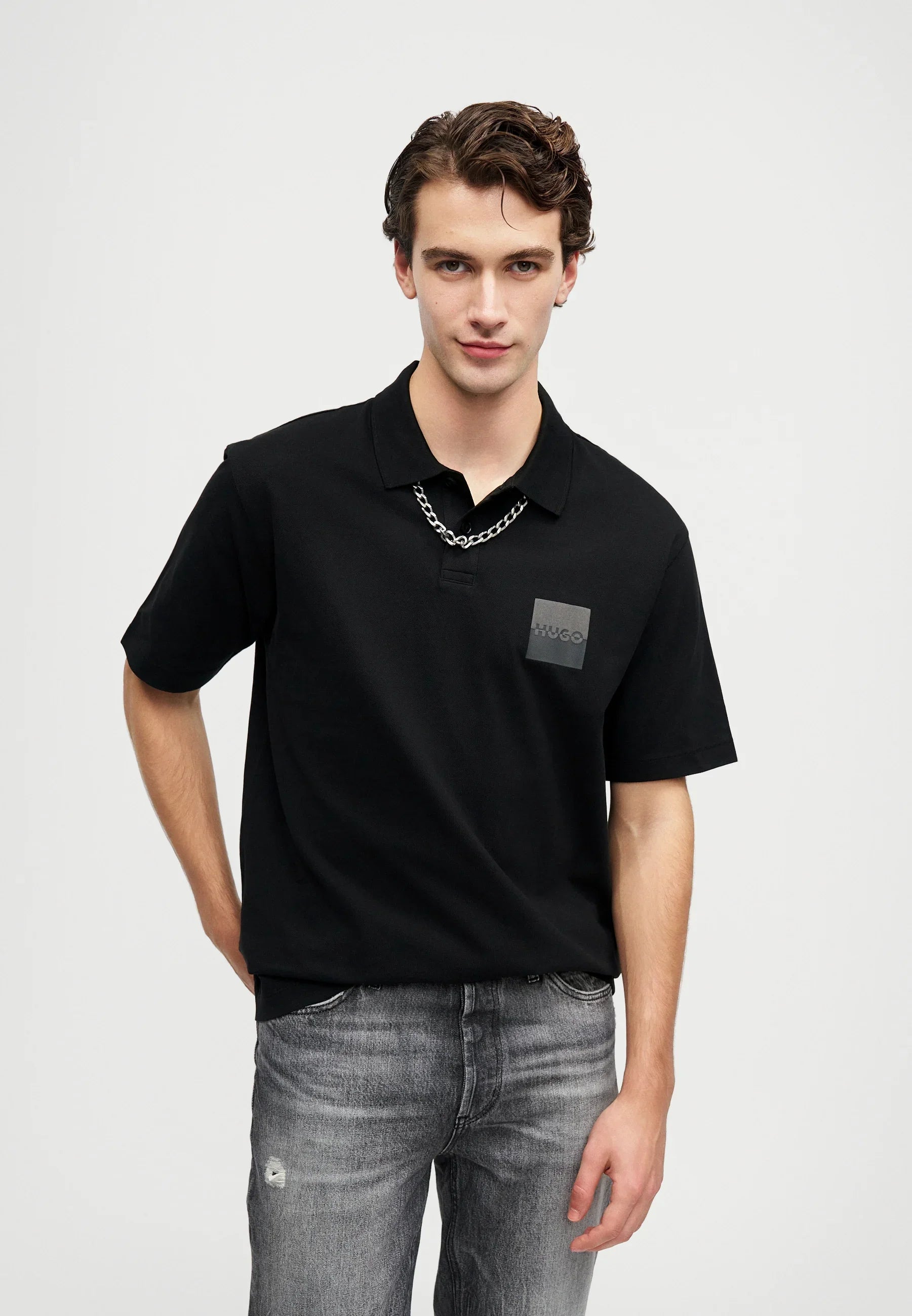 HUGO BOSS DUSPLITY POLO SHIRT | BLACK