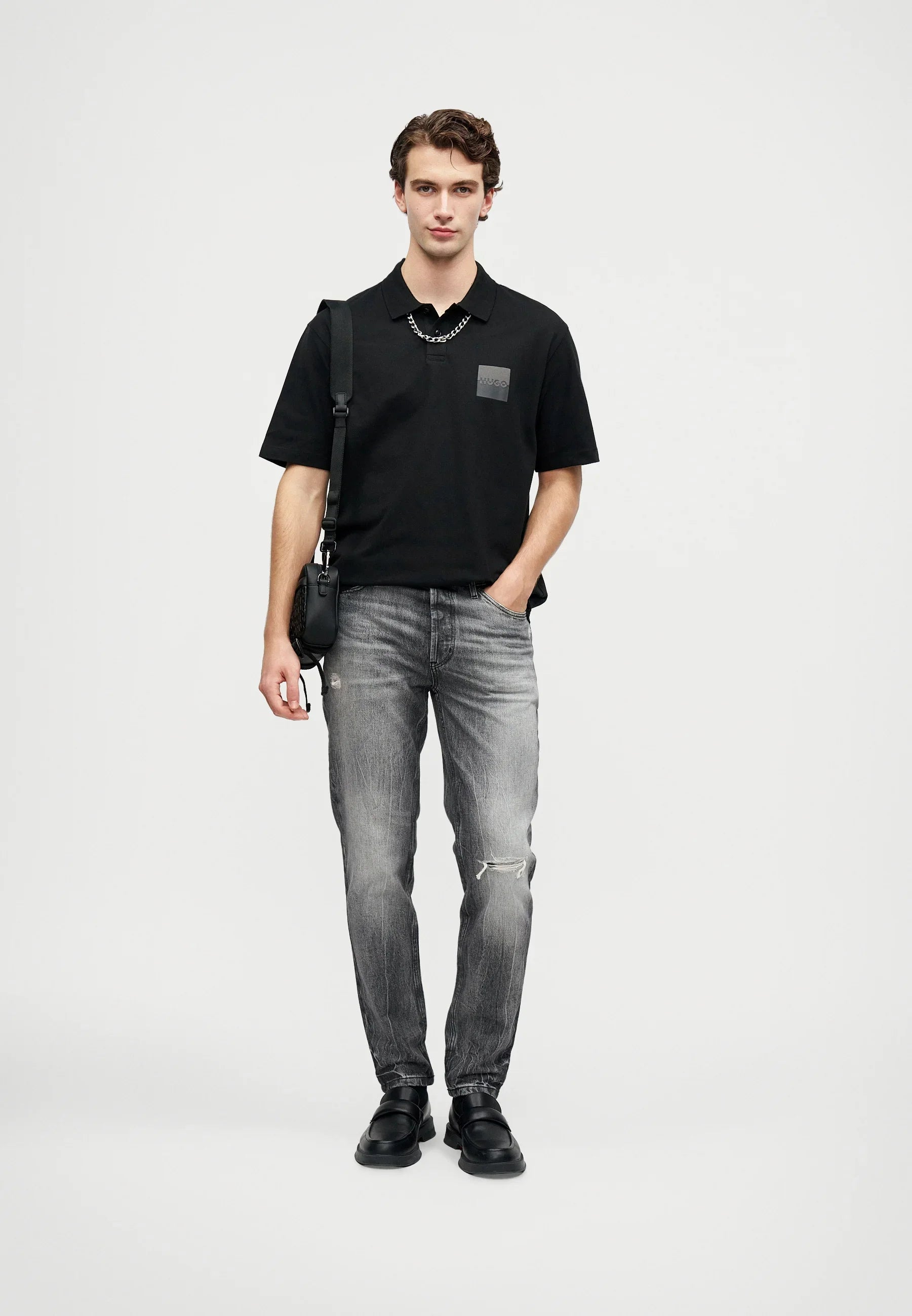 HUGO BOSS DUSPLITY POLO SHIRT | BLACK
