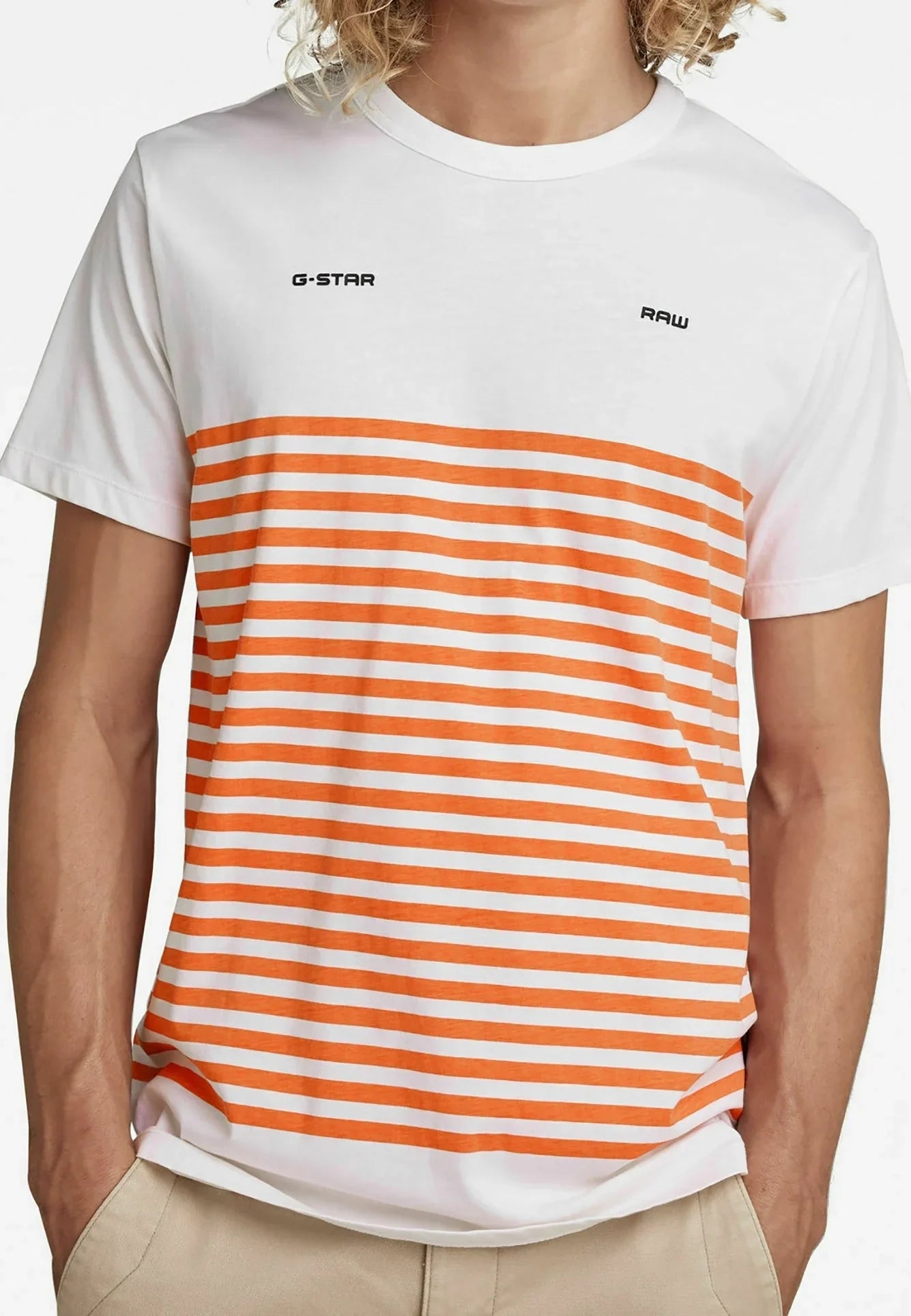 G-STAR RAW PRE-OWNED PRINT T-SHIRT ROUND NECK | WHITE
