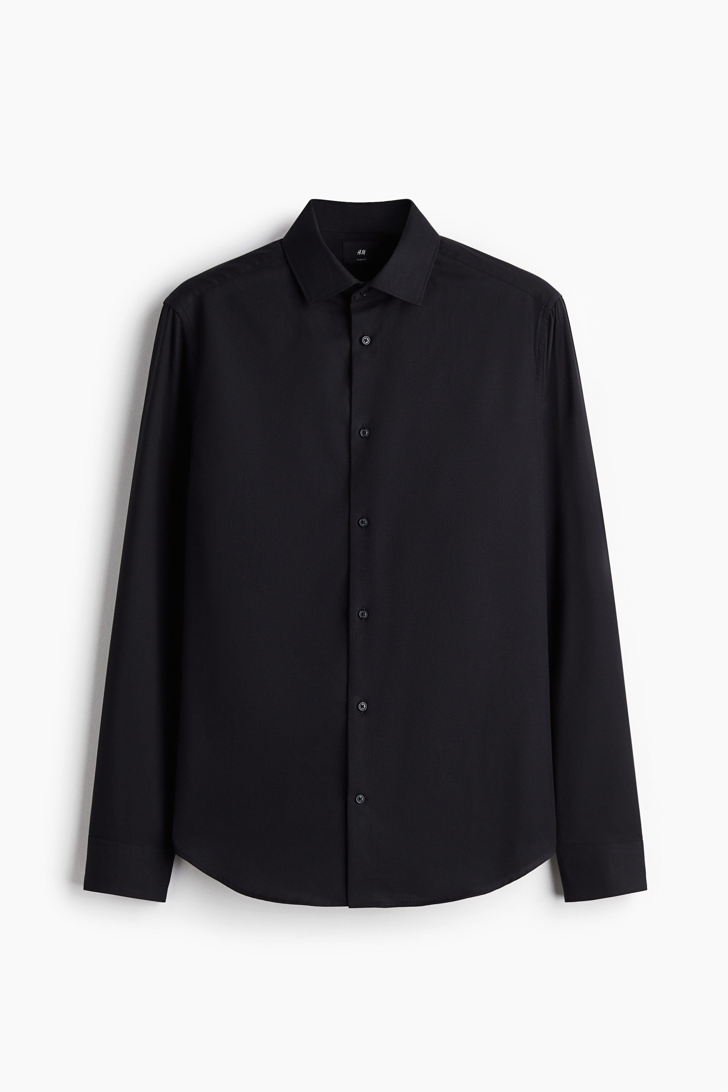 H&M SLIM FIT COTTON SHIRT | BLACK