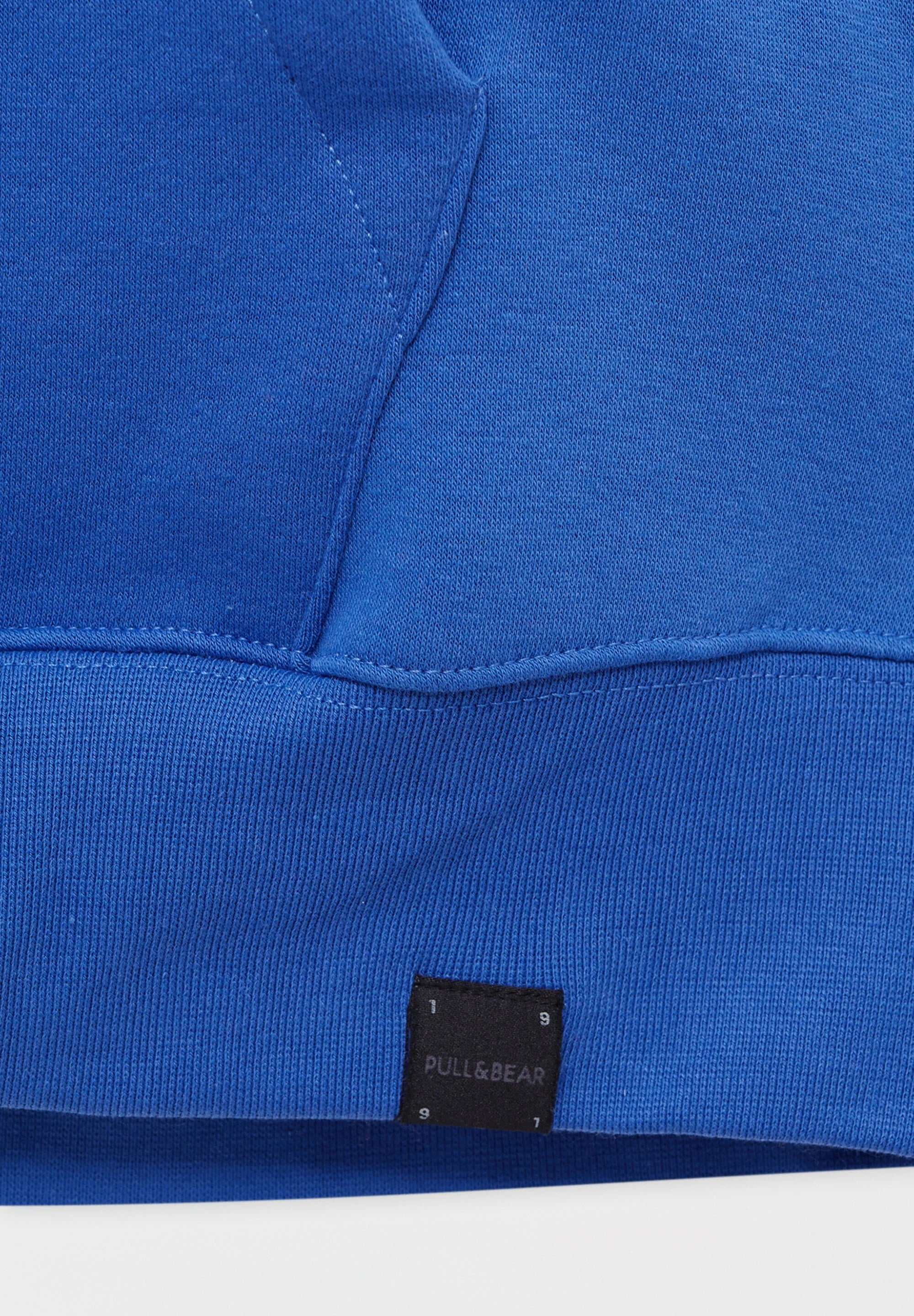 PULL & BEAR BASIC HOODIE UNISEX | BLUE DENIM