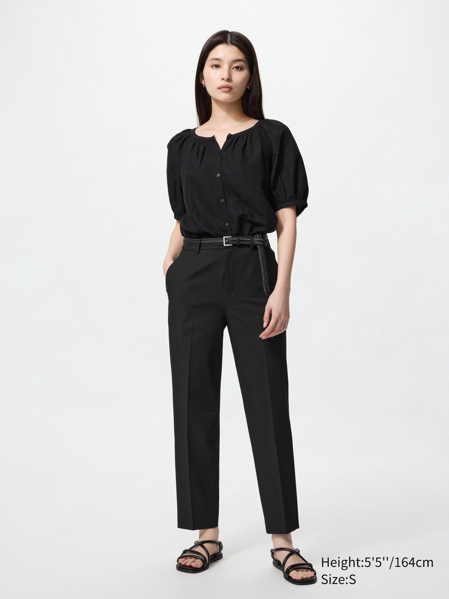 UNIQLO WOMEN'S SMART ANKLE TROUSERS | ELEGANT BLACK