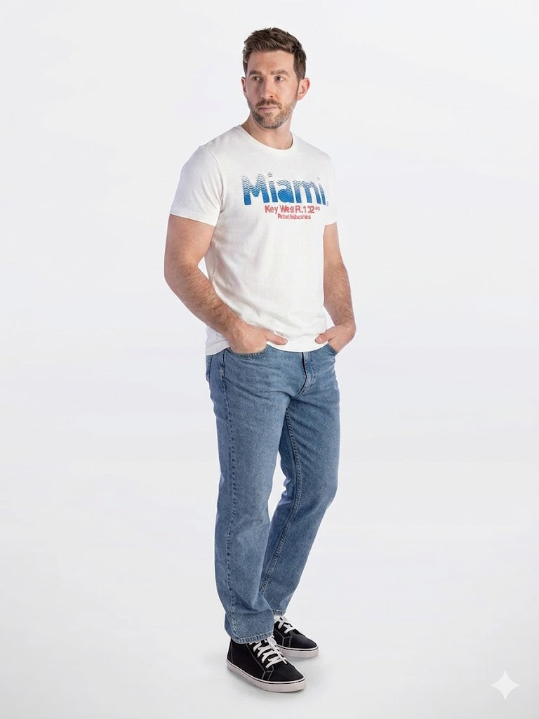 PETROL INDUSTRIES CO. MIAMI PRINTED T-SHIRT | WHITE