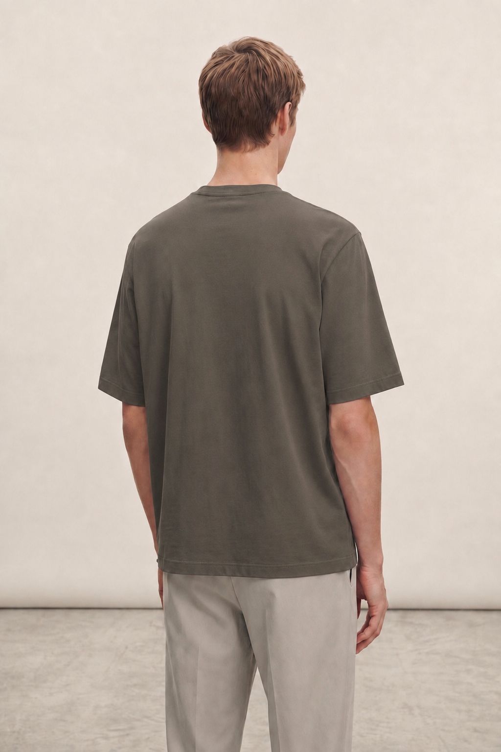 HERMES PARIS T-SHIRT LUXURY MERCERIZED COTTON | TAUPE GREY