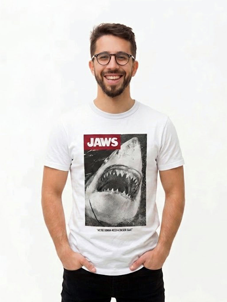 JAWS MEN’S PRINTED LOGO T-SHIRT | WHITE (SALE)