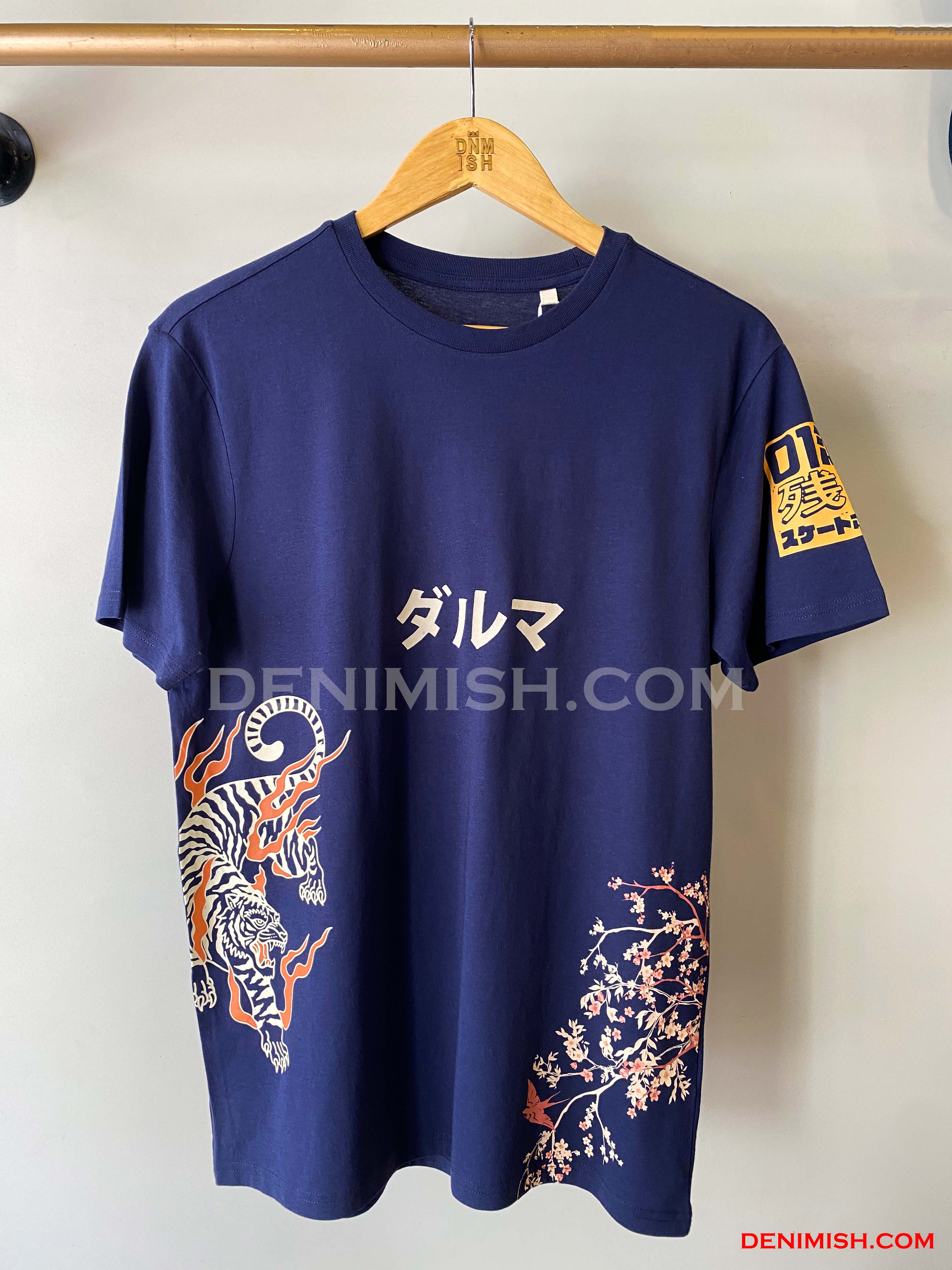 GUESS CLASSIC JAPANESS PRINT MEN'S T-SHIRT | DARK BLUE