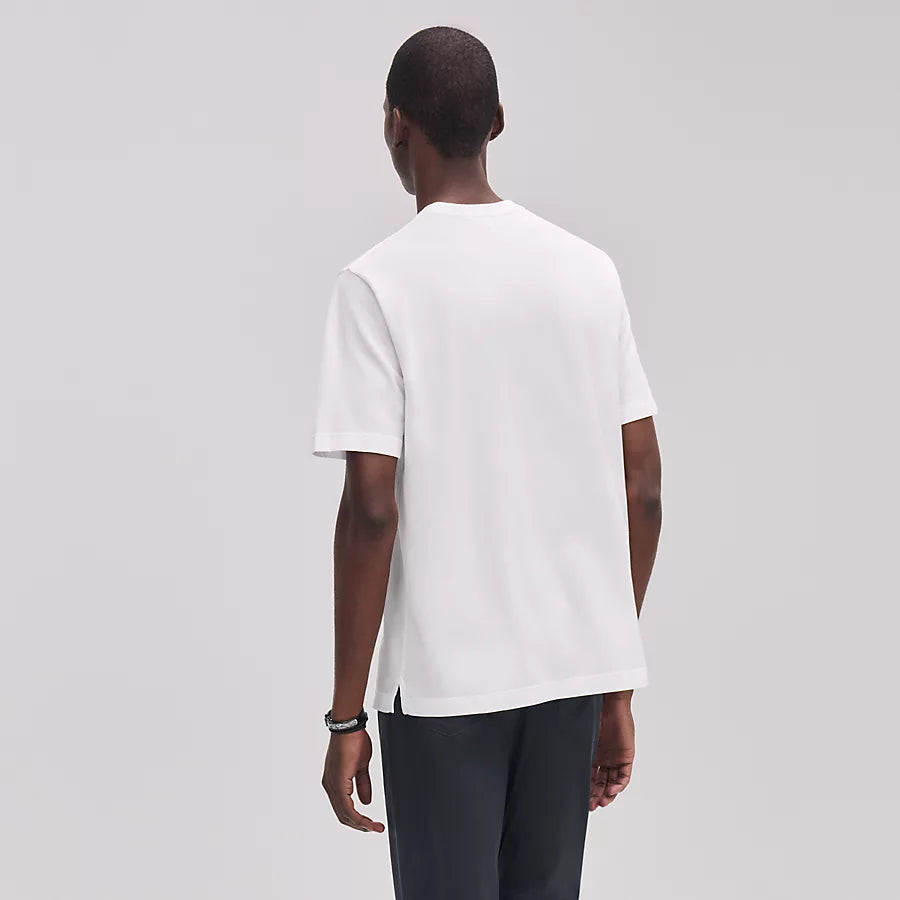 HERMES PARIS T-SHIRT - EMBROIDERED ELEGANCE | WHITE