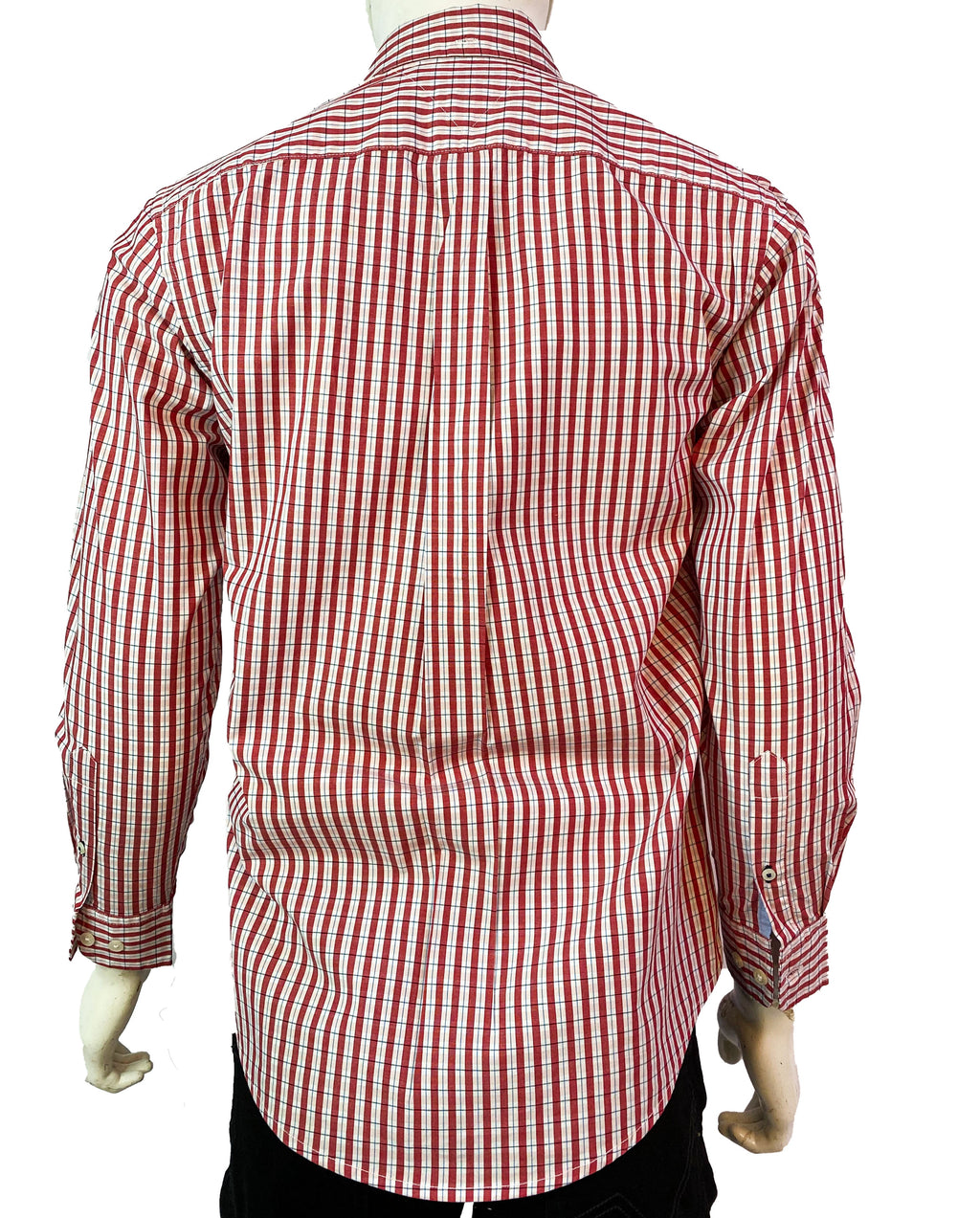 TOMMY HILFIGER MEN’S SLIM FIT RED STRIPED SHIRT | WHITE