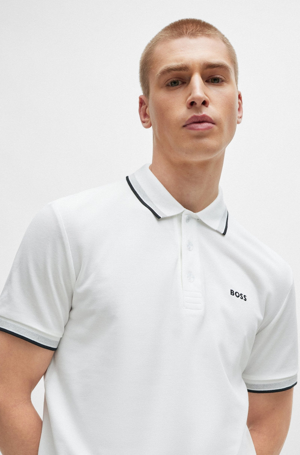 HUGO BOSS PADDY STRETCH-COTTON POLO SHIRT | WHITE