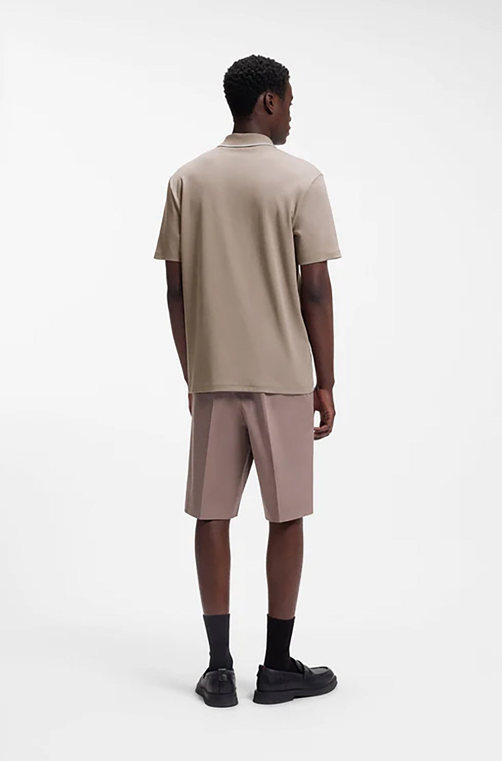 HUGO BOSS LUXURY CUXURY COTTON POLO SHIRT WITH CONTRAST TRIMS | BROWN