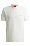 HUGO BOSS COTTON - PIQUE POLO SHIRT WITH LOGO PRINT | WHITE