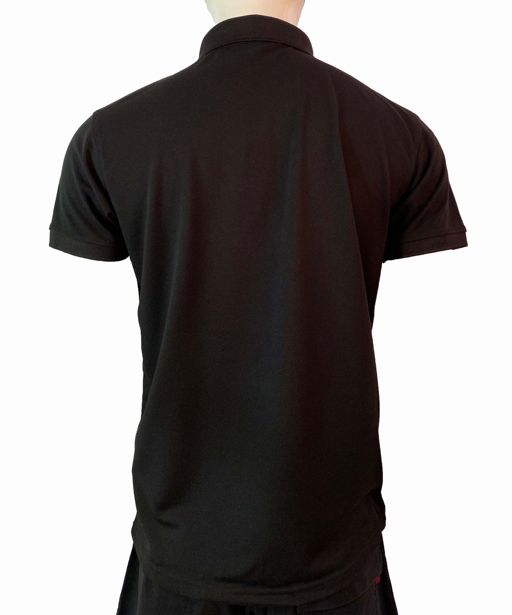 HUGO BOSS MERCERISED-COTTON POLO SHIRT | BLACK