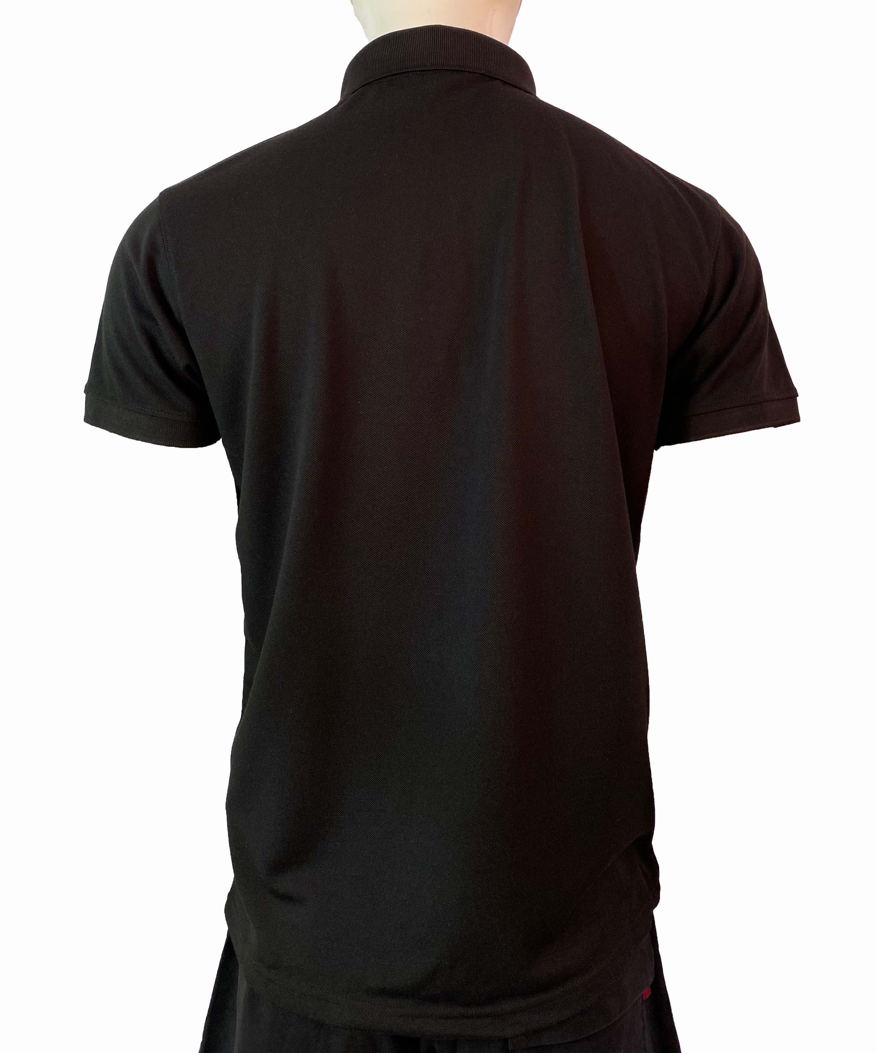 HUGO BOSS MERCERISED-COTTON POLO SHIRT | BLACK