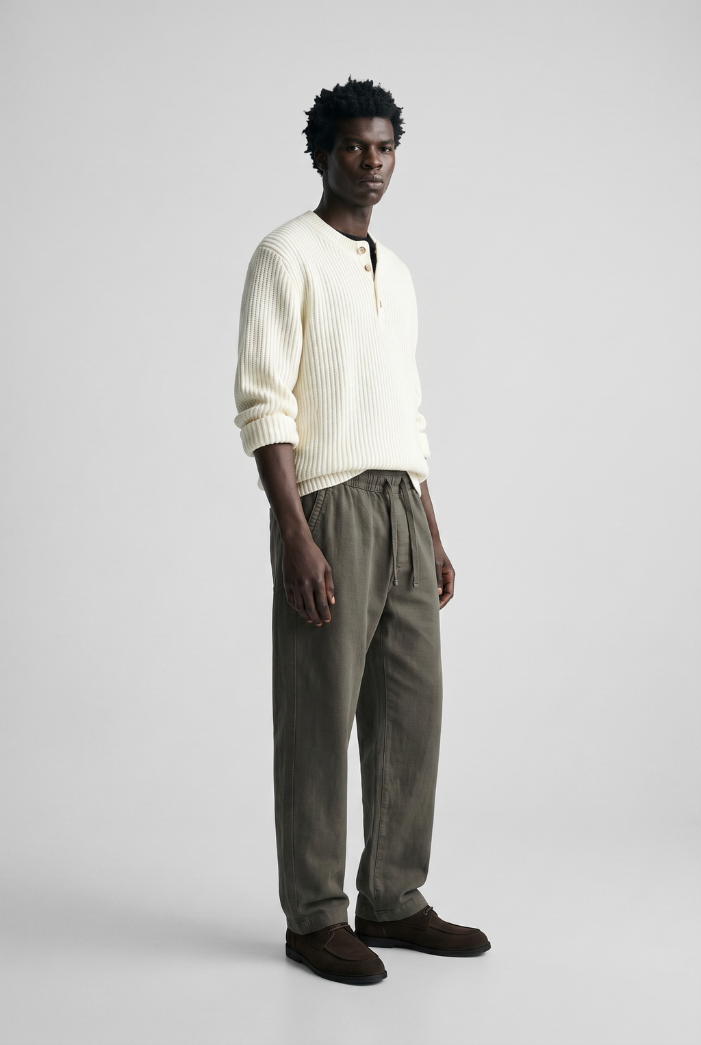 ZARA RELAXED FIT TROUSERS WITH A TEXTURED TEXTURE | TAUPE